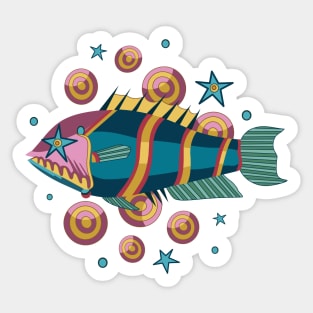 Fish Star pattern Sticker